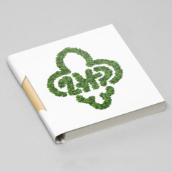 Notesik z ołówkiem -  Lilijka liście biały  - okładka